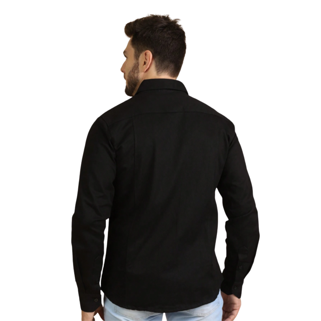 Camisa Jeans Masculino Slim Social Manga Longa