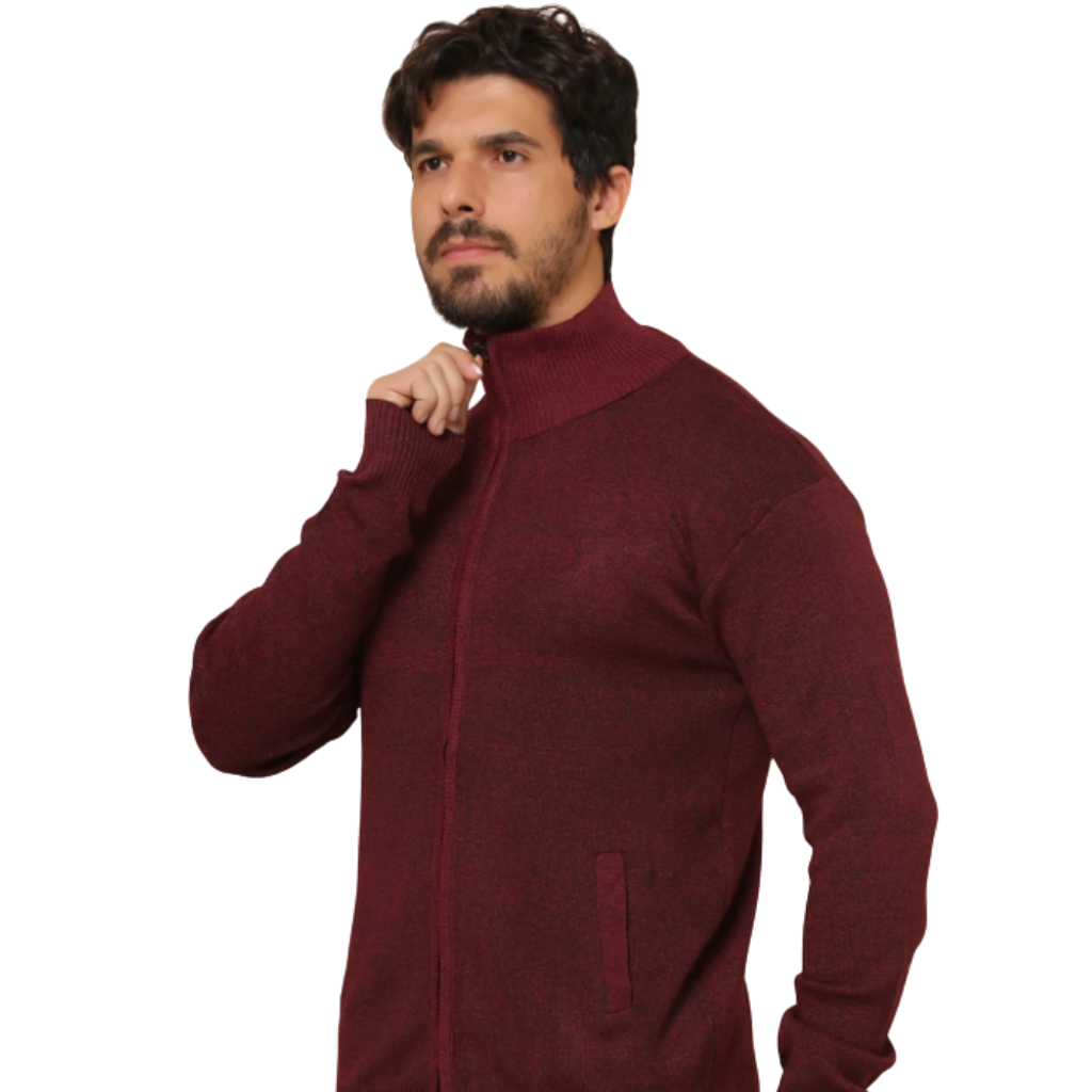 Suéter Masculino Liso Com  Ziper
