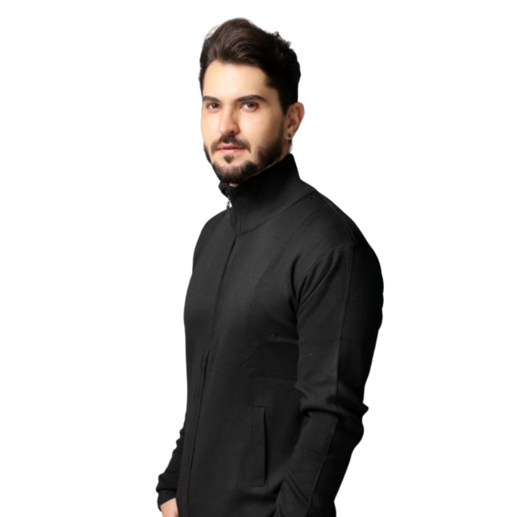 Suéter Masculino Liso Com  Ziper