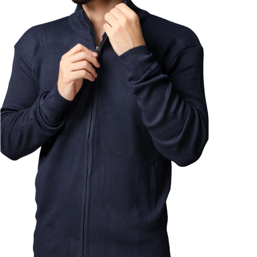 Suéter Masculino Liso Com  Ziper
